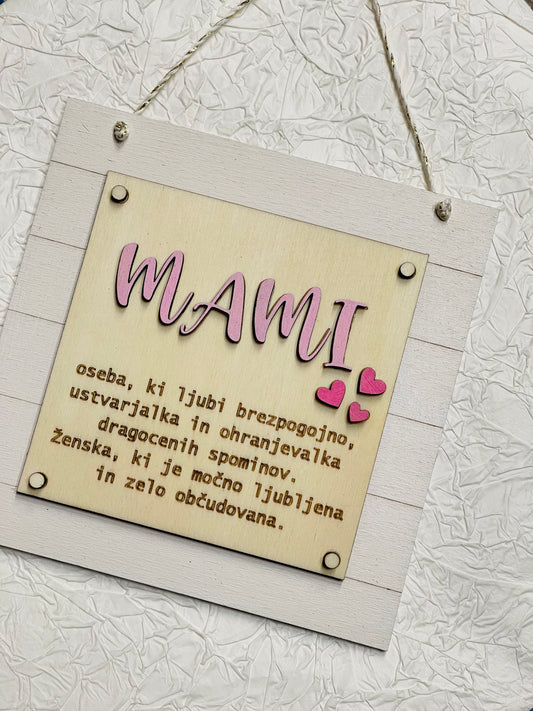 Slika z napisom MAMI